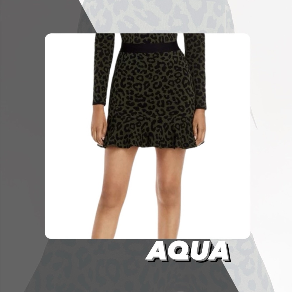 NWT Aqua Animal Print Jacquard Knit Skirt